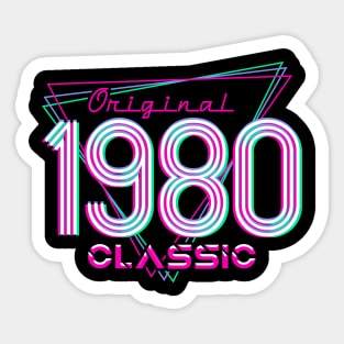 Born In 1980 Throwback Birthday Sticker